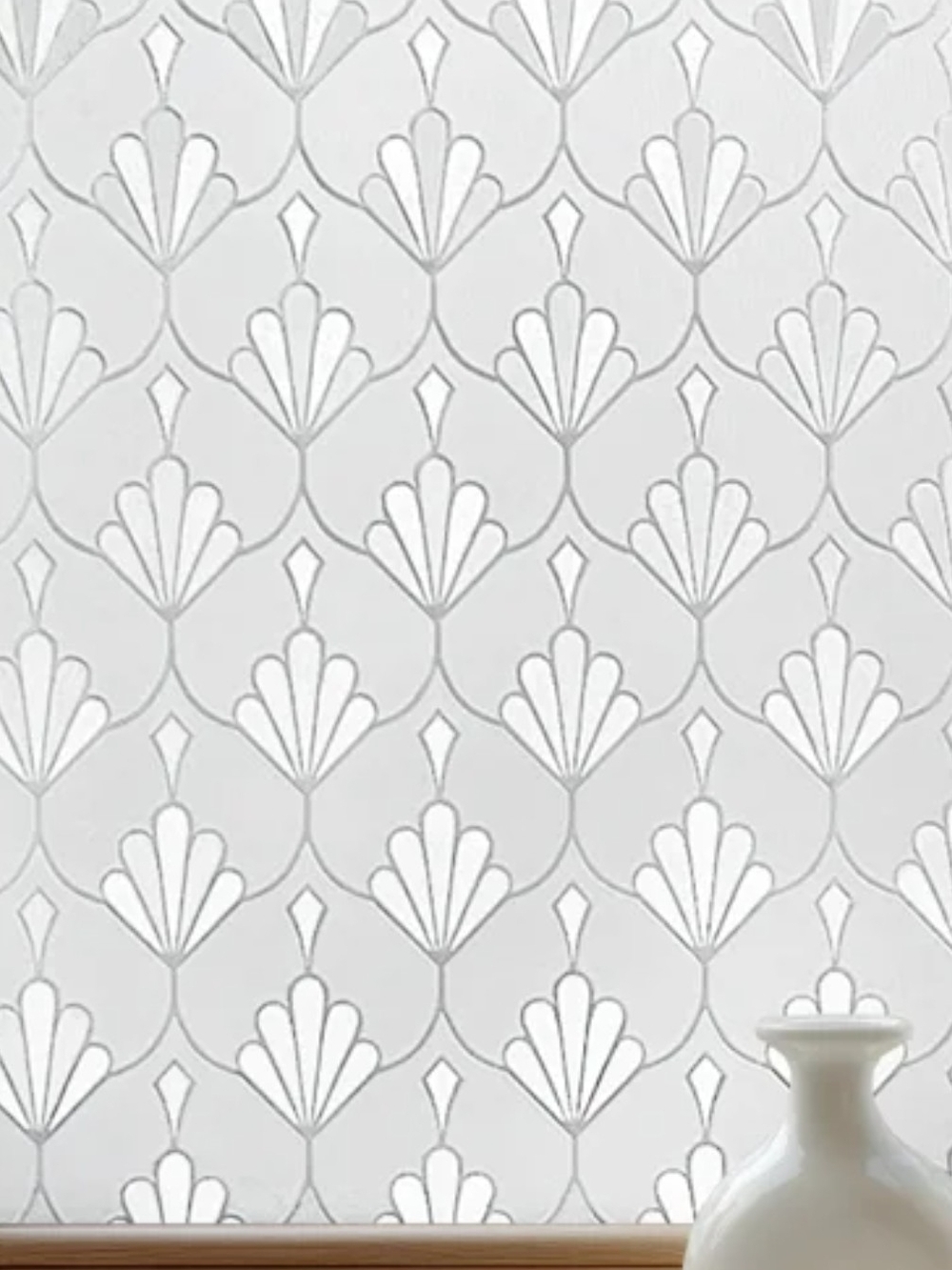 Rabbitgoo - Classic Fleur Pattern Privacy Glass Film 17.5"X142"